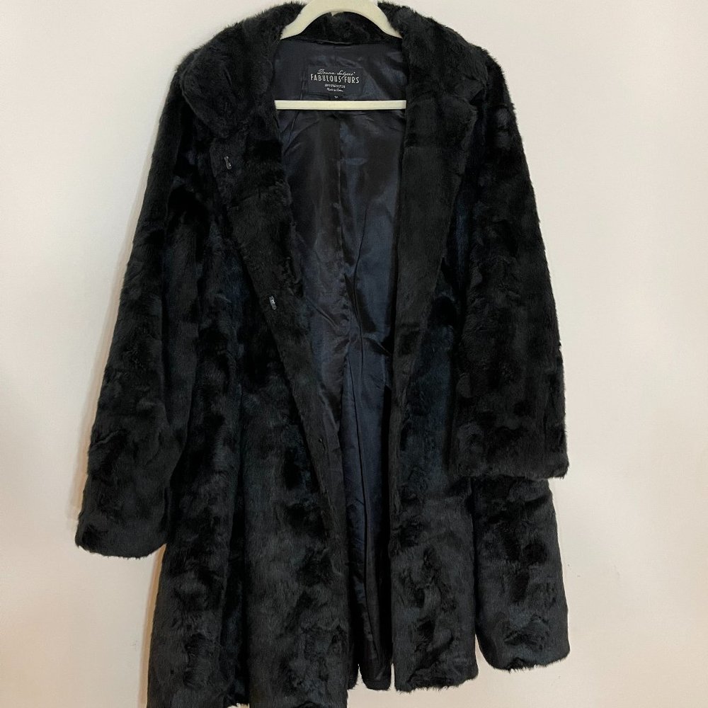 Donna Salyers' Fabulous Faux-Furs Black Overcoat